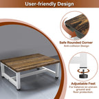 Wooden Step Stool for Toddlers Kids and Adults, Heavy Duty Stepping Stools with 300 LB Load Capacity, Foot Step Stool for Bed, Bedroom, Living Room, Bathroom, Kitchen - Rustic Brown & White