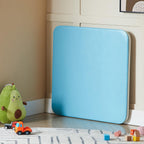 VECELO 24'' Kids Folding Activity Card Table, with Ultra Soft Padded Tabletop, 1 Piece, Blue & White