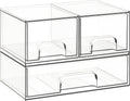 Criusia Stackable Storage Drawers, 3 Pack Clear Acrylic Makeup & Bathroom Organizer, Versatile Storage Bins for Vanity, Under Sink, Kitchen Cabinets & Pantry