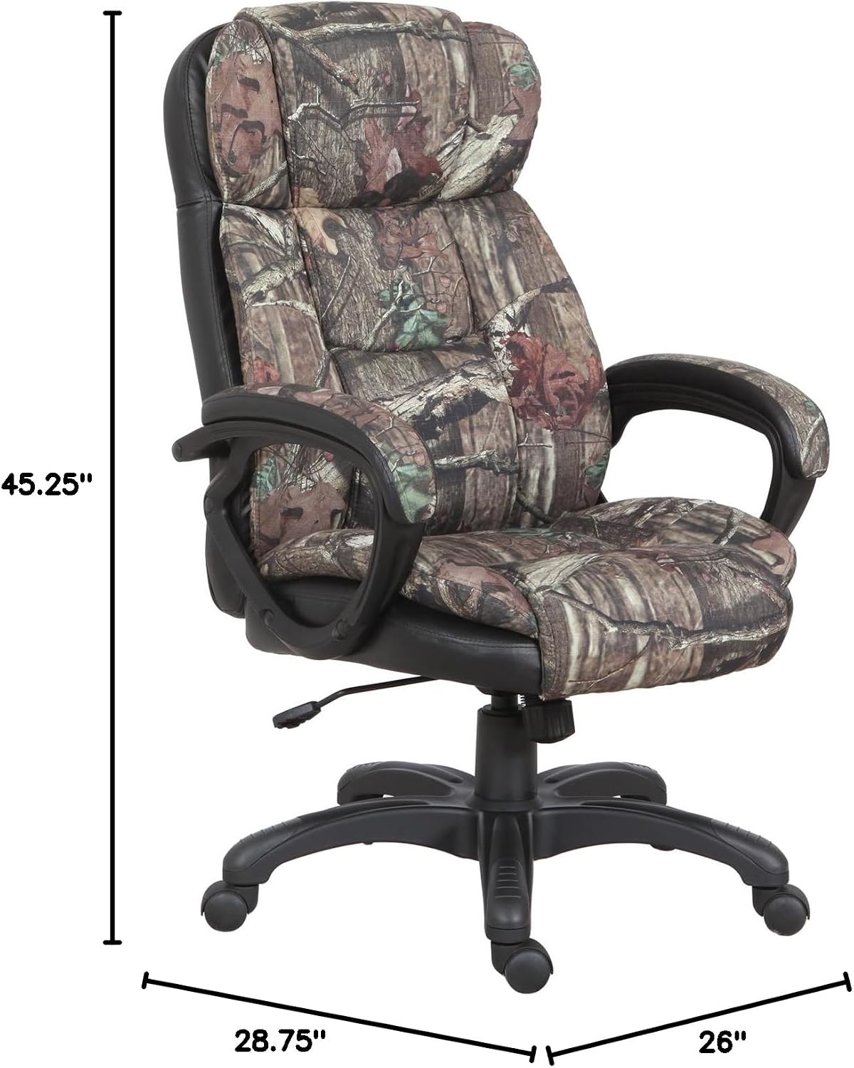 OS Home and Office Furniture 45.25" Fabric Executive Chair in Mossy Oak/Black
