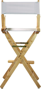 Casual Home 30" Director's Chair Natural Frame-with White Canvas, Bar Height