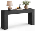 VASAGLE Entryway Table, Long Console Table, Thick Tabletop, Farmhouse Style, for Hallway, Behind the Couch, Living Room, Foyer, Easy Assembly, 11.8 x 63 x 31.5 Inches, Charcoal Gray ULNT147BA01S