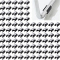 90Pcs Chair Pads 25mm Plastic Chair Leg Floor Protectors with Felt Pads U Shaped Furniture Feet Protectors Non-Slip Rectangle Tubular Legs Caps (Black)
