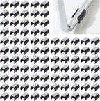 90Pcs Chair Pads 25mm Plastic Chair Leg Floor Protectors with Felt Pads U Shaped Furniture Feet Protectors Non-Slip Rectangle Tubular Legs Caps (Black)