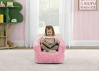Delta Children - Serta Kids Plush Barrel Toddler Chair, Soft Foam Chair Bean Bag Chair Alternative for Boys and Girls, Cozy Seat for Reading, Watching Cartoons, Playroom Nursery Bedroom, Pink
