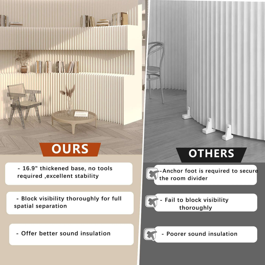 Paper Room Divider Folding Privacy Office Partition for Home & Portable Decorative Wall Divider for Dorm, Studio, Exhibition, Store or Room