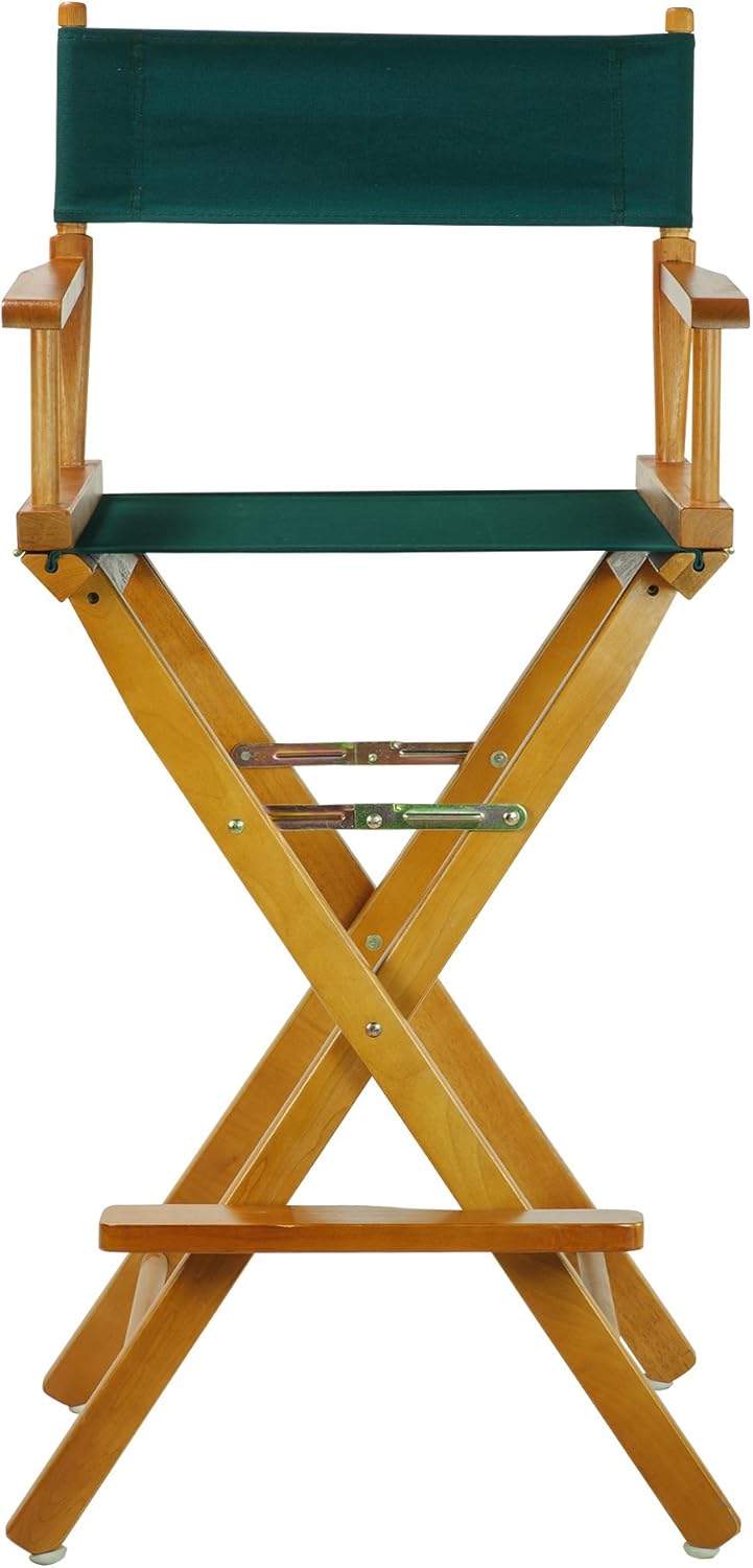 Casual Home 30" Director's Chair Honey Oak Frame-with Hunter Green Canvas, Bar Height