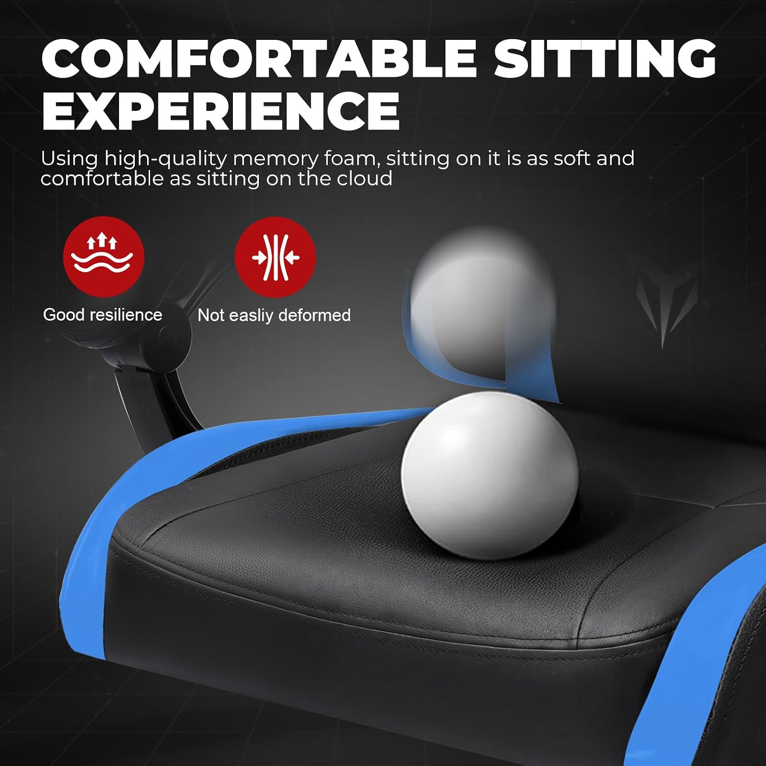 EXRACING Gaming Chair, Ergonomic Computer Chair 350lbs High Back for Adults, Height Adjustable Video Game Chair with Headrest and Lumbar Support, 360° Swivel, PU Leather, Linkage Armrest, Blue