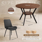Miereirl 42.13" 5-Piece Round Dining Table Set for 4, Kitchen Table Set with 4 Upholstered Chairs and Storage Shelf, Dining Room Furniture Set for Apartment, Small Spaces