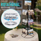 ANBOXIT Greeting Card Display Stand Rotating Rack Holder, for Postcard Sticker Retail, Metal Black, 12 Display Pockets