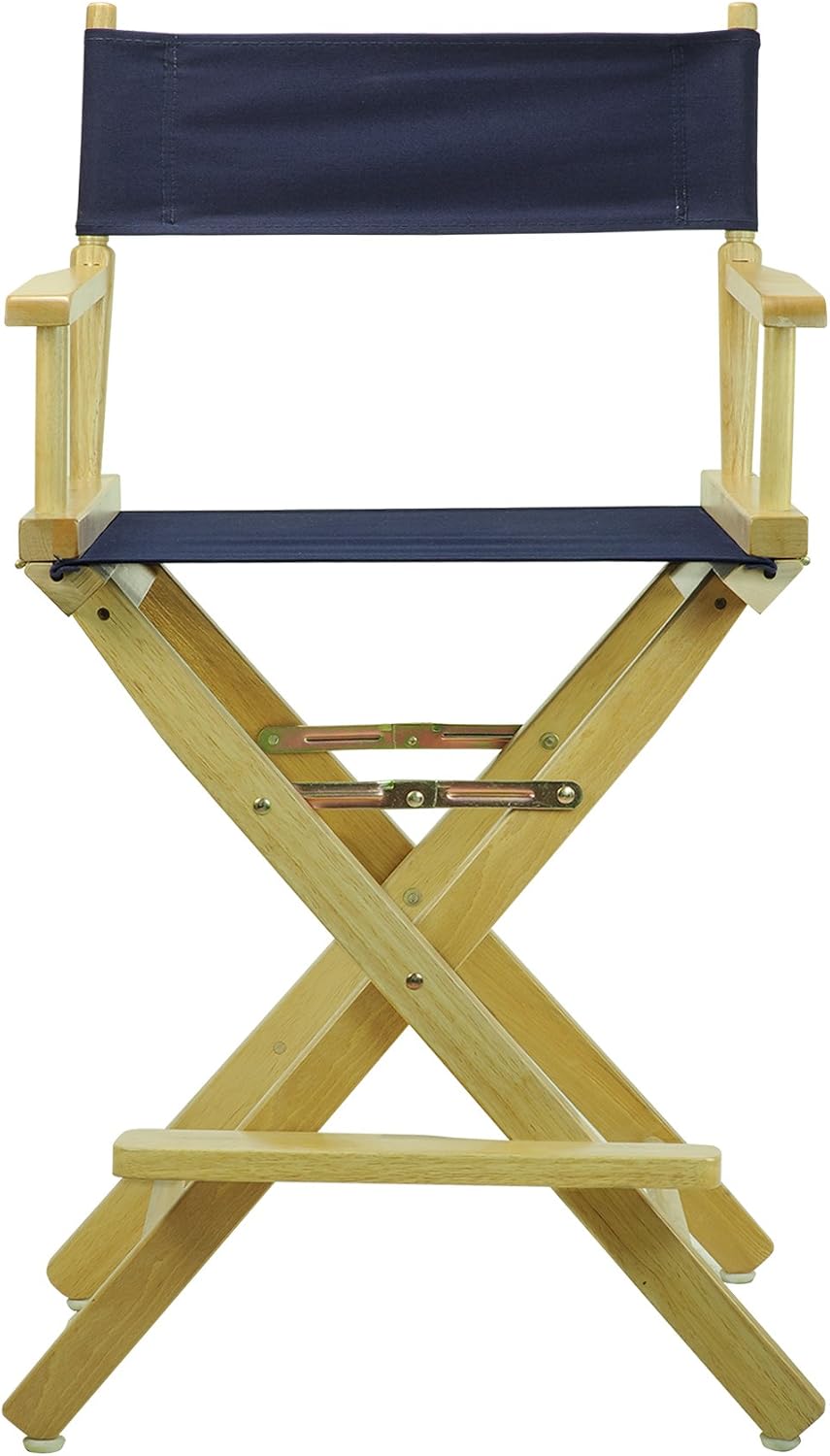 Casual Home 24" Director's Chair Natural Frame with Navy Canvas