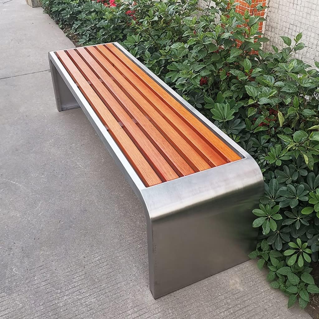 Patio Benches for Outdoors Outdoor Stainless Steel Bench Park Shopping Mall Rest Community Square Metal Seat Beach Chair Double Sofa Garden Benches for Outdoors