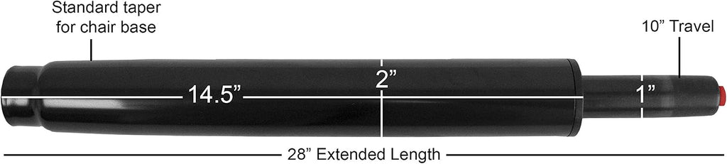 chairpartsonline Heavy Duty Drafting Stool Gas Lift Cylinder Pneumatic Shock - Full Stool Height Replacement - S6120-HD Black