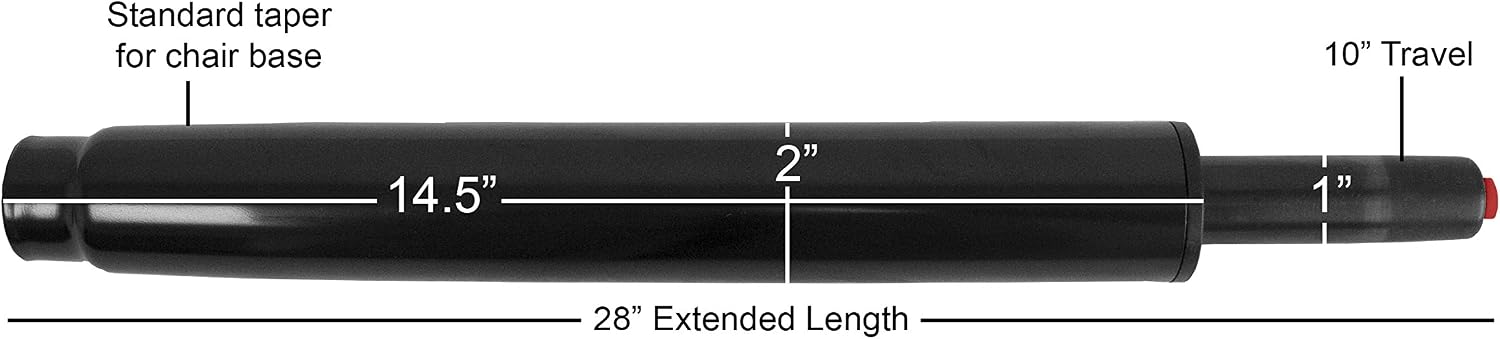 chairpartsonline Heavy Duty Drafting Stool Gas Lift Cylinder Pneumatic Shock - Full Stool Height Replacement - S6120-HD Black