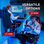 Gaming Chair with Footrest, High Back Computer Chair Ergonomic Game Desk Chair Racing Executive Adjustable Swivel Rocker with Headrest and Lumbar Support