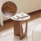 Rustic Solid Wood Corner End Table in Walnut - Perfect for Living Room Or Bedroom, Ideal Small Side Table for Coffee, Drinks, Snacks, and Tea Walnut Color