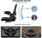 Drafting Chair, Tall Office Chair for Standing Desk, Ergonomic Standing Desk Chair with Flip-up Armrests, Counter Height Office Chair with Footrest and Adjustable Lumbar Support