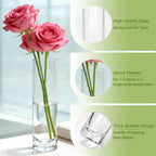 7.48 inch Tall Vases for Flowers,12PCS Glass Cylinder Vase, Single Rose Bud Vase for Event Decor,Bud Vases in Bulk for Wedding Centerpieces,Home Aesthetic Desk Decor, Party Decorations