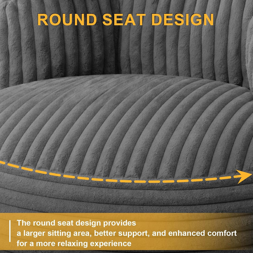Bean Bag Chair for Adults Teens, Comfy Reading Chair Sofa with Round Seat | DarkGray, Giant Bean Bag with Filler, Corduroy Beanbag Chairs Floor Sofa, For Living Room, Bedroom, Gaming