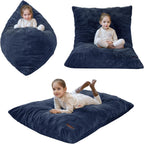 MAXYOYO 3 in 1 Kids Bean Bag Chair, Child Floor Sofa for Gaming, Reading, Faux Fur Floor Couch with High-Density Foam Filling for Living Room Bedroom