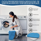 14 Inch Metal Chair Cushions Pads Magnetic Non-Slip Small Seat Cushion,Kitchen Chair Cushions,Bar Stool Cushions with Non-Slip Bottom,1pc(U-Shape,Blue,14x14x1.2in)