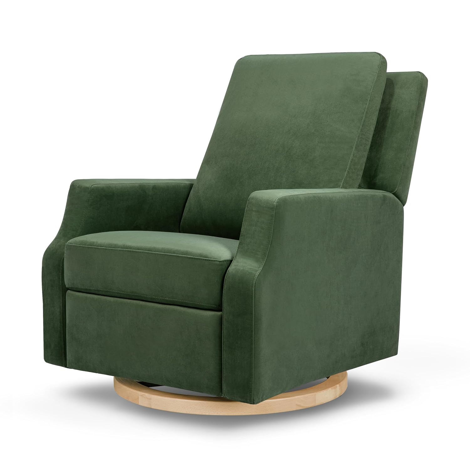 Namesake Crewe Nursery Glider Recliner w/ 360° Swivel Green | GREENGUARD Certified Glider Rocking Chair for Nursery & Living Room Manual Recline & Swivel Glide