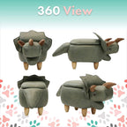 Animal Kids Ottoman, Children Footrest Stool, Cartoon Pouffe Step Stool, for Nursery, Bedroom, Playroom & Living Room-Décor Ottoman,Green