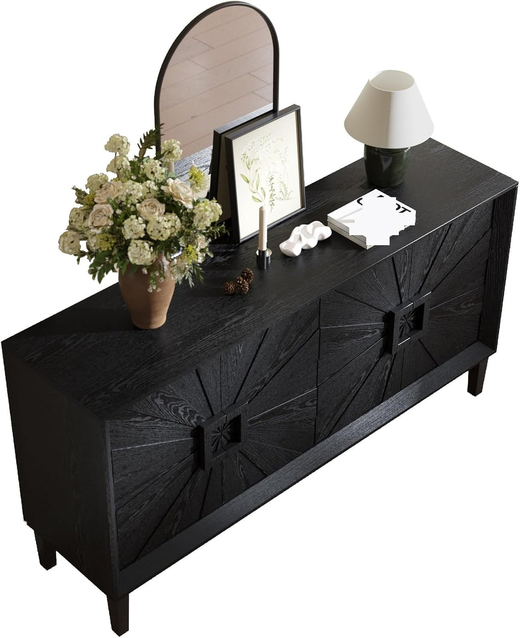 Farmhouse Storage Cabinet, Heavy-Duty TV Stand with Adjustable Shelves, Pantry Storage Cabinet,for Kitchen Home