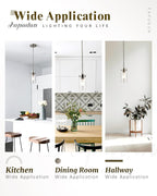 EAPUDUN Pendant Light (2 Packs), Kitchen Ceiling Hanging Light, Adjustable Height, Kitchen Light Fixtures Brushed Nickel Pendant Lights, Farmhouse Pendant Lighting for Sink Island, Home Décor Lighting