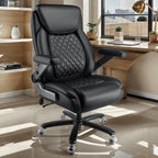 700LBS Large Heavy Duty Office Chair with 5D Flip Arms, Comfy Big and Tall Executive Office Desk Chair with Pocket Spring Cushion, High Back Computer Chair with Lumbar Support,Dual Rubber Wheel