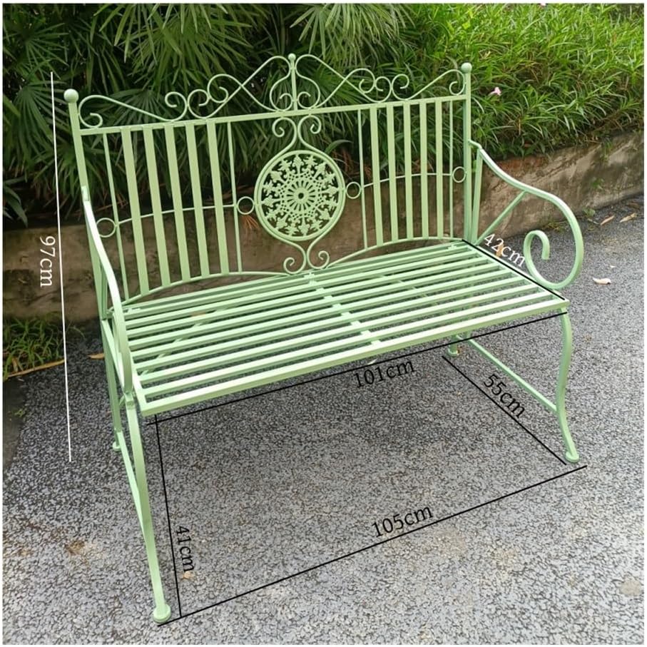 Benches, Outdoor Wrought Iron Furniture Set, Garden Balcony Chair & Coffee Table for Courtyard Villa