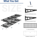 FLEXIMOUNTS 4 Pack Garage Shelving, 2 x 3 ft Each Heavy-Duty Garage Storage Shelves, 1400 lbs Load Capacity, 24"x72" Garage Wall Shelving for Garage, Pantry, Workshop, Black, Classic Series