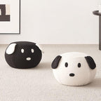 Footstool Animal Footstools Step Stool Kids Stool Upholstered Ottoman Bench Animal Footrest Seat Soft Padded Cushion Suitable for Home, Black Dog
