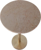 Modern Round Marble End or Side Table for Home Decor - Elegant Small Table Stand for Bedside Night Stand, Room, or Living Room Decor - Stylish Drink Table for Small Space or Bedroom Decor - 24", Ivory