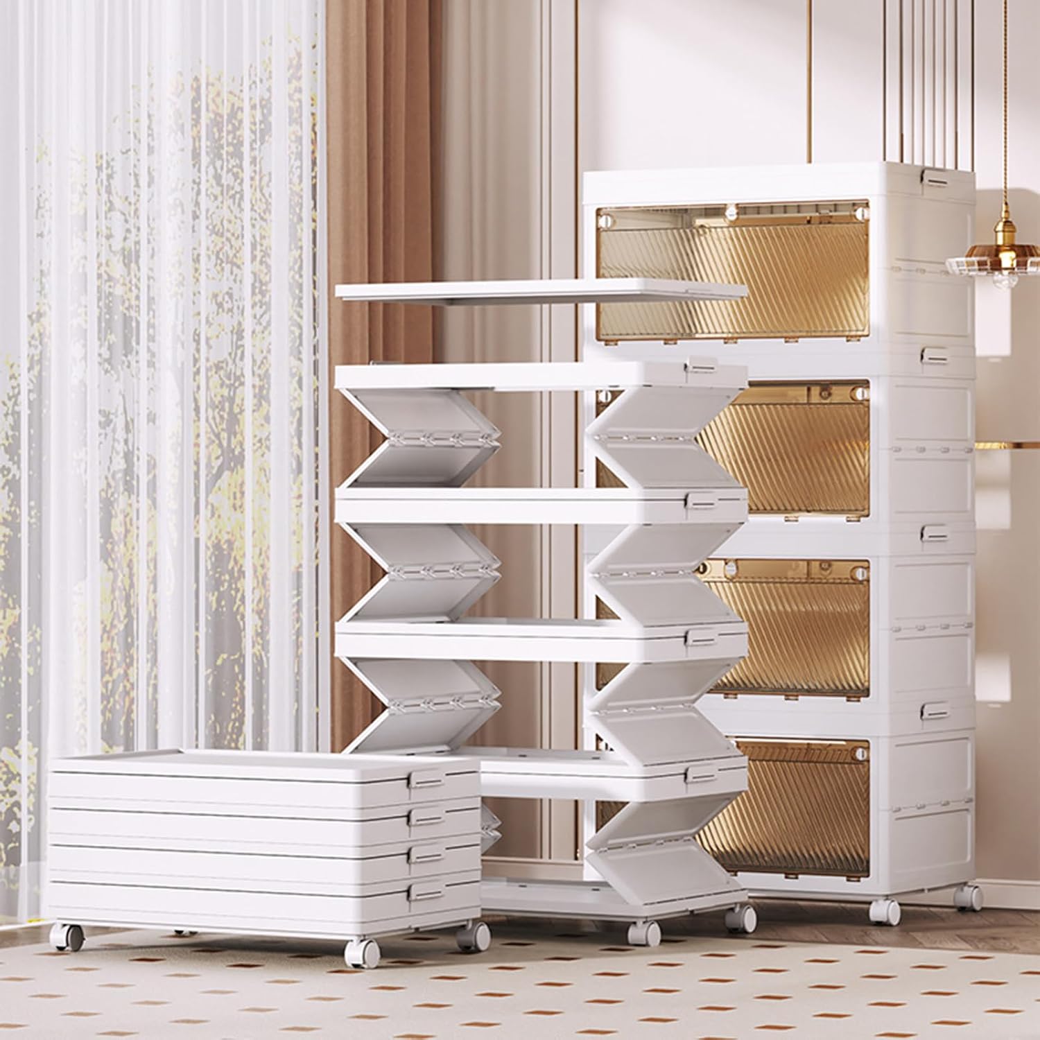 Closet Folding Wardrobe Armoire with Storage Cubes Efficient Clothes Organization Tool Bedroom Supplies White Clothing Cabinet