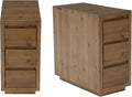 LITTLE TREE 2-Pack Solid Wood 3-Drawer Nightstand, 23.62" H Bedside Table with Storage, No Assembly Wooden Side Table for Bedroom, Living Room & Sofa Side