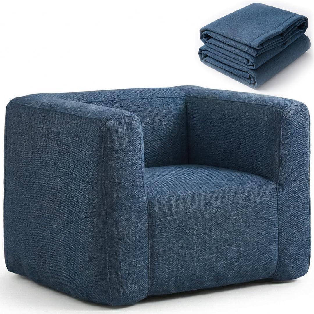 Tavoni Inflatable Armchair with 1 cm Foam Lining, Portable TPU Blow Up Couch for Indoor & Outdoor Use, Modern Lounge Chair, Pump Not Included, 36 x 25 x 30 in