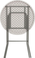 Flash Furniture Kathryn 31.5" Round All-Occasion Folding Bar Height Table for Parties and Commercial Events, Plastic Bar Height Folding Table, White