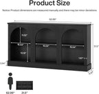 Tribesigns Farmhouse Console Table, 63-Inch Long Entryway Table with 3 Tier Storage, Wooden Rectangular Sofa Table Behind The Couch for Entrance, Hallway, Living Room, Black