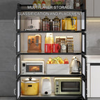 Kitchen Pantry Storage Cabinet, Bakers Rack with Storage, Freestanding Kitchen Storage Cabinet with Transparent Doors, Cupboard for Kitchen, Dining Room, Living Room and Bathroom(78*42*115cm/30.7*16.5