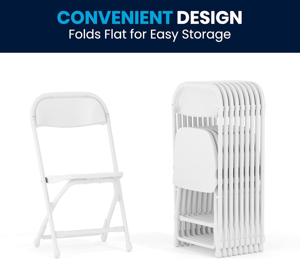 Flash Furniture Kids White Plastic Folding Chair