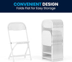 Flash Furniture Kids White Plastic Folding Chair