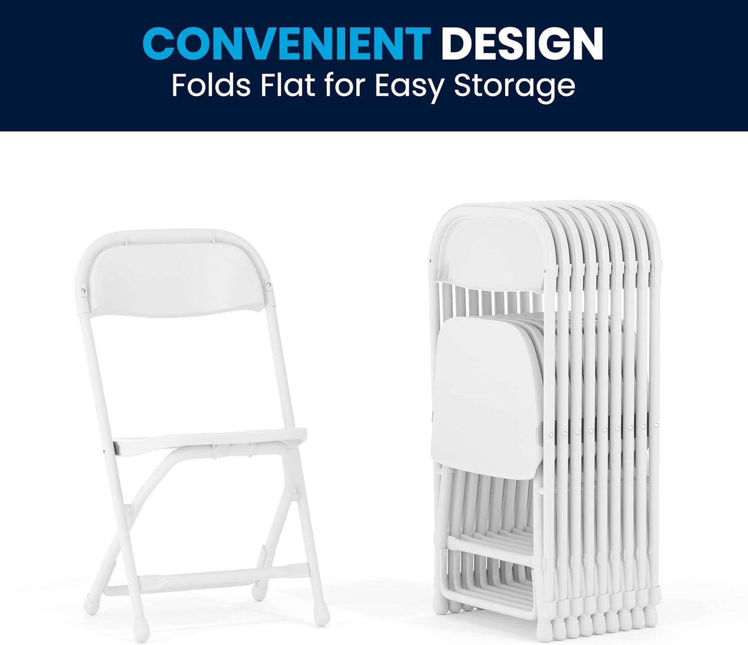 Flash Furniture Kids White Plastic Folding Chair