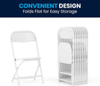 Flash Furniture Timmy Kids Plastic Folding Chairs for Pre-K through Kindergarten, Children's Folding Chairs for Daycare and Events, Set of 10, White