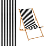 M METERXITY Beach Sling Chair Replacement Canvas, 16x44.5 Inch Folding Lounge Chair Fabric for Beach/Sunbathing/Courtyard/Garden, Outdoor Furniture Cloth [Pinstripe Black, Only Replacement]