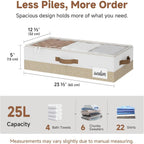 StorageWorks Under Bed Storage Containers - Underbed Storage with Handles and Label Holder, 2 Pack Ultra-thick Fabric Underbed Bins, Closet Organizer for Clothes, Blankets, Sweater