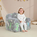 Comfy Toddler Chair,Kids Foam Chair,Kids Armchair Toddler Couch Kids Sofa Reading Chair with Glow in The Dark(Glow Dino)