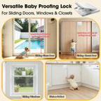 Sliding Door Child Safety Lock: 2-Pack for Glass/Patio Doors, Windows & Closets, 3-Second No-Tools Installation, Durable Childproof Security Lock for Lasting Protection - Baby to Kid Safety Age 0-4