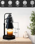 Candle Warmer Lamp with Timer - Adjustable Height & Brightness, 2 Bulbs Included - Flameless Wax Melter for Home
