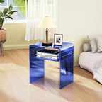 Acrylic Side Table, Royal Blue, Small | Bedside Table Nightstand, 40 x 30 x 50 cm